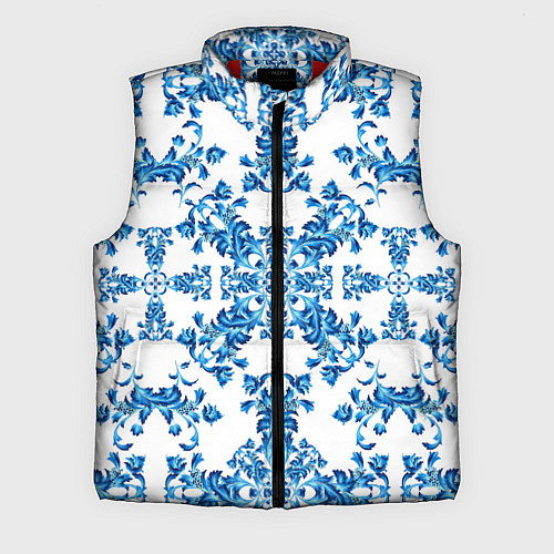 Мужской жилет Гжель узор цветы / 3D-Красный – фото 1