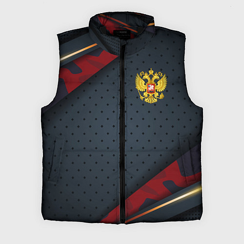 Мужской жилет Герб России черно-красный камуфляж / 3D-Черный – фото 1