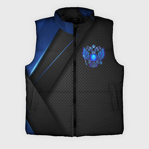 Мужской жилет Черно-синий герб России / 3D-Черный – фото 1