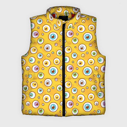 Мужской жилет Глаза круглые разноцветные / 3D-Красный – фото 1