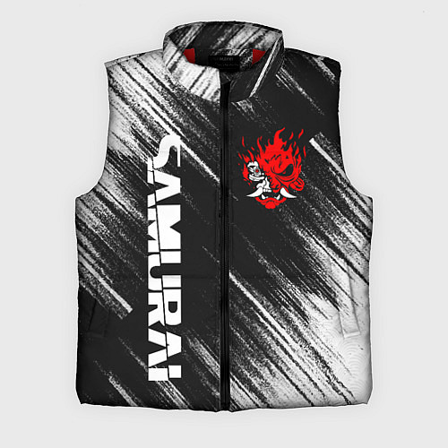 Мужской жилет Киберпанк - Потертости - Samurai / 3D-Красный – фото 1