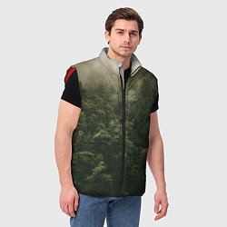 Мужской жилет Листья и дождик, цвет: 3D-красный — фото 2