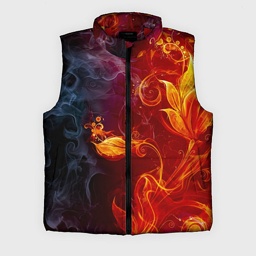 Мужской жилет Огненный цветок с дымом / 3D-Красный – фото 1
