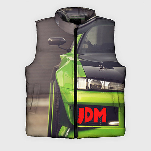 Мужской жилет JDM машина зеленая тюнингованная / 3D-Черный – фото 1