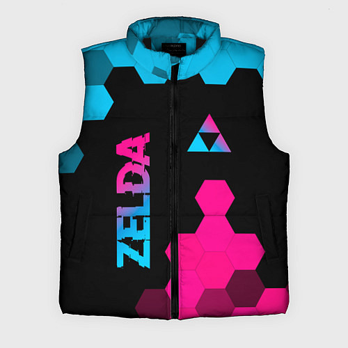 Мужской жилет Zelda - neon gradient: надпись, символ / 3D-Черный – фото 1