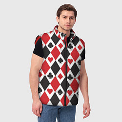 Мужской жилет Фон из карточных мастей, цвет: 3D-красный — фото 2