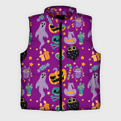 Мужской жилет Happy Halloween - holiday pattern / 3D-Красный – фото 1