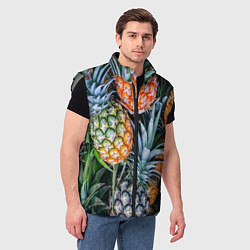 Мужской жилет Фон из ананасов, цвет: 3D-светло-серый — фото 2