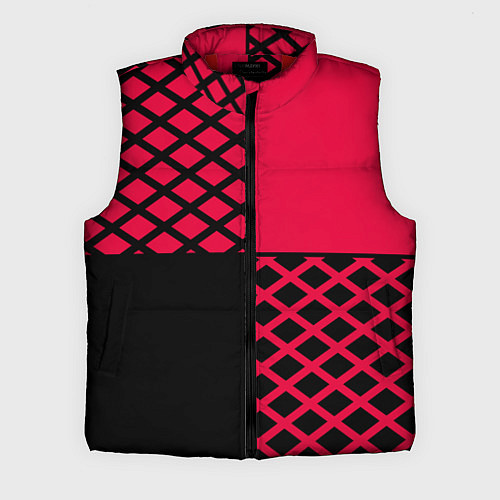 Мужской жилет Черно-красный геометрический узор / 3D-Красный – фото 1