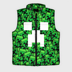 Мужской жилет Головы криперов - Майнкрафт, цвет: 3D-светло-серый