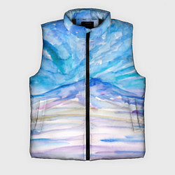 Мужской жилет Заснеженный пейзаж акварель
