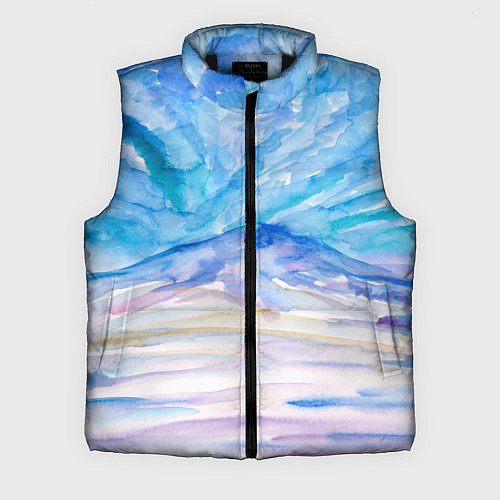 Мужской жилет Заснеженный пейзаж акварель / 3D-Черный – фото 1