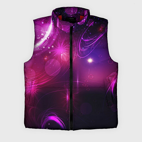 Мужской жилет Фиолетовые неоновые блики / 3D-Красный – фото 1