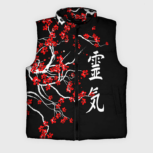 Мужской жилет Сакура в цвету / 3D-Черный – фото 1