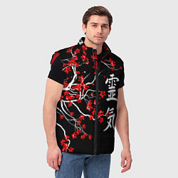 Мужской жилет Сакура в цвету, цвет: 3D-красный — фото 2