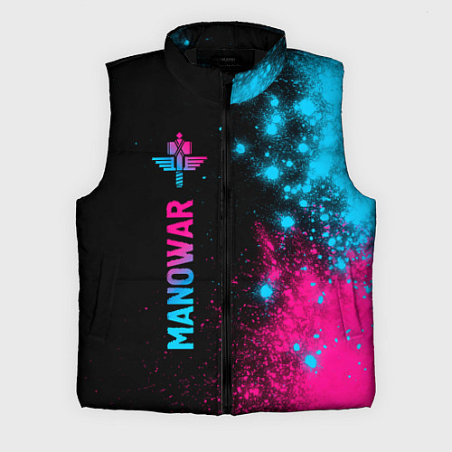 Мужской жилет Manowar - neon gradient: по-вертикали / 3D-Черный – фото 1