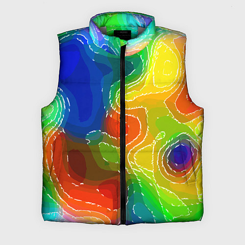 Мужской жилет Разноцветная абстрактная композиция / 3D-Светло-серый – фото 1