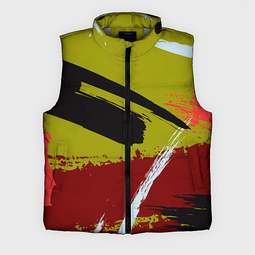 Мужской жилет Множество красок на тёмно-зелёном фоне / 3D-Светло-серый – фото 1