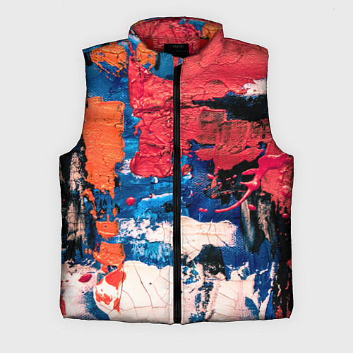 Мужской жилет Текстура из красок / 3D-Красный – фото 1
