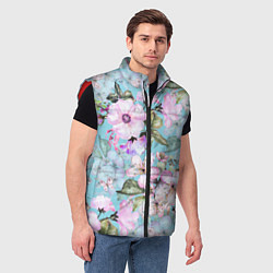 Мужской жилет Яблоня в цвету акварель, цвет: 3D-красный — фото 2
