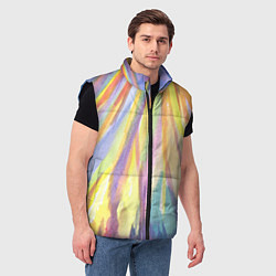 Мужской жилет Лучистая абстракция акварель, цвет: 3D-черный — фото 2