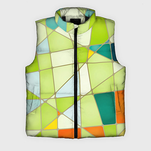 Мужской жилет Абстрактный салатовый стеклянный паттерн / 3D-Черный – фото 1