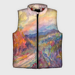 Мужской жилет Осенний пейзаж акварель, цвет: 3D-красный