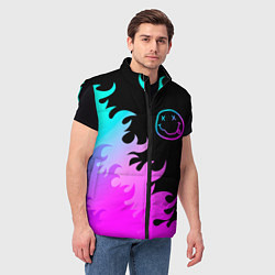 Мужской жилет Nirvana неоновый огонь, цвет: 3D-черный — фото 2