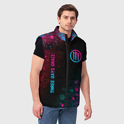 Мужской жилет Three Days Grace - neon gradient: надпись, символ, цвет: 3D-черный — фото 2