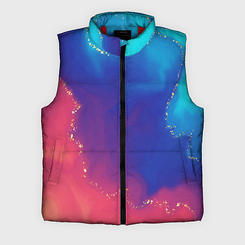 Мужской жилет Нарядный красно-синий градиент с блестками / 3D-Красный – фото 1