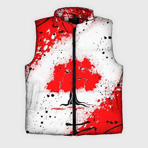 Мужской жилет Цветущая сакура / 3D-Красный – фото 1