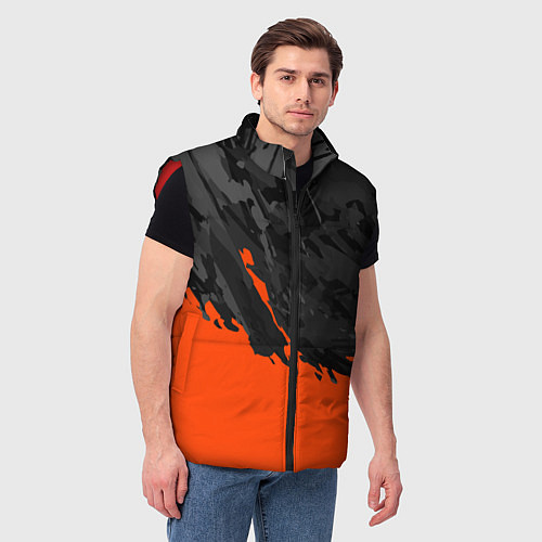 Мужской жилет Black & Orange / 3D-Красный – фото 3