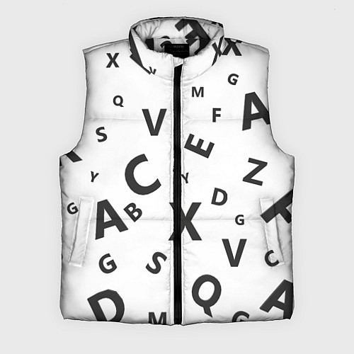 Мужской жилет Английский алфавит / 3D-Черный – фото 1