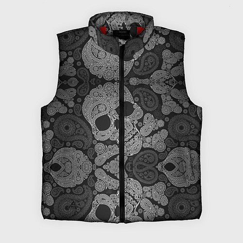 Мужской жилет Абстрактные черепа пейсли / 3D-Красный – фото 1
