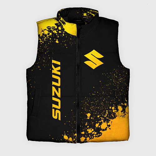 Мужской жилет Suzuki - gold gradient: надпись, символ / 3D-Черный – фото 1