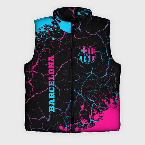 Мужской жилет Barcelona - neon gradient: надпись, символ / 3D-Черный – фото 1