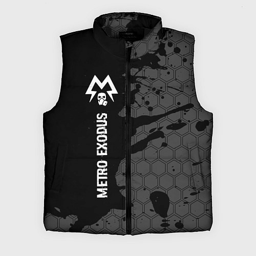 Мужской жилет Metro Exodus glitch на темном фоне: по-вертикали / 3D-Черный – фото 1