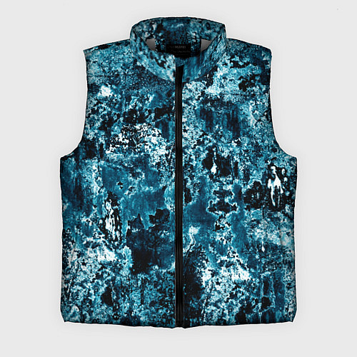 Мужской жилет Гранж - абстрактные синие разводы / 3D-Светло-серый – фото 1