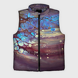 Мужской жилет Тёмный песок и синие блестящие камни, цвет: 3D-светло-серый