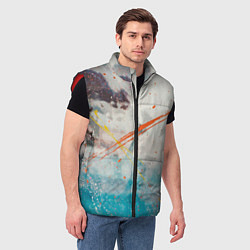 Мужской жилет Абстрактные мазки красок на тенях и тумане, цвет: 3D-красный — фото 2