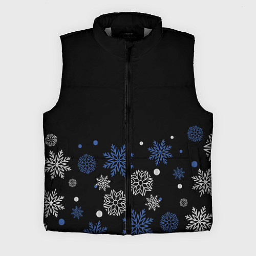 Мужской жилет Снежинки - Новогодние / 3D-Светло-серый – фото 1