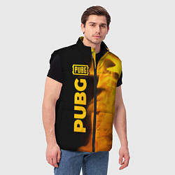 Мужской жилет PUBG - gold gradient: по-вертикали, цвет: 3D-черный — фото 2