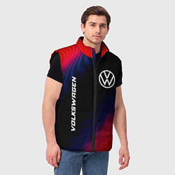 Мужской жилет Volkswagen красный карбон, цвет: 3D-черный — фото 2