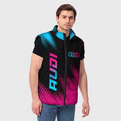 Мужской жилет Audi - neon gradient: надпись, символ, цвет: 3D-черный — фото 2