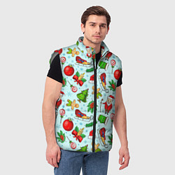 Мужской жилет Новогодний паттерн, цвет: 3D-светло-серый — фото 2