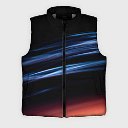 Мужской жилет Синие и оранжевые линии во тьме, цвет: 3D-светло-серый