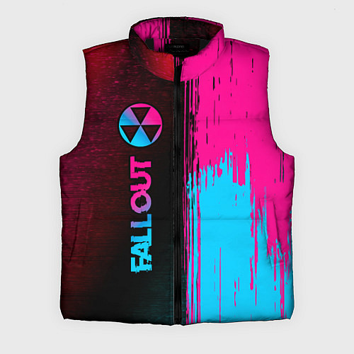 Мужской жилет Fallout - neon gradient: по-вертикали / 3D-Черный – фото 1