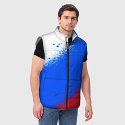 Мужской жилет Флаг России - триколор, цвет: 3D-светло-серый — фото 2