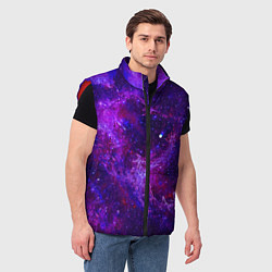 Мужской жилет Неоновый космос и звезды, цвет: 3D-красный — фото 2
