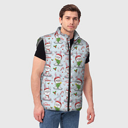 Мужской жилет Милые новогодние кролики, цвет: 3D-светло-серый — фото 2